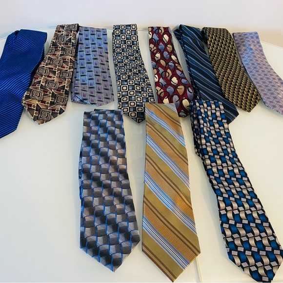 Vintage Silk Tie Bundle Lot Reed Mulberry Platinum Fabio